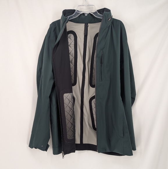 Lululemon Green Hooded Rain Jacket Shell Mens Size L Gorpcore Spring Waterproof - Picture 2 of 16